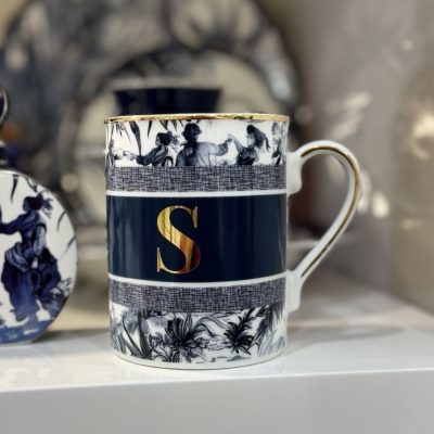 Mug stile vintage blue e bianco Baci Milano