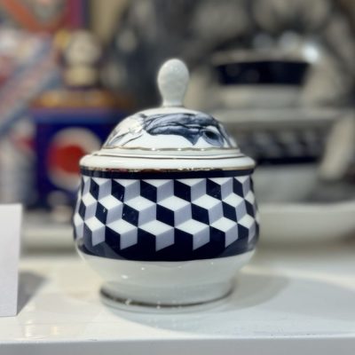Zuccheriera stile vintage blue e bianco Baci Milano