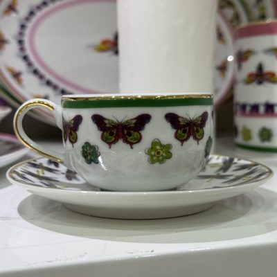 Set 2 tazzine con piattino Baci Milano coll. amazzonia