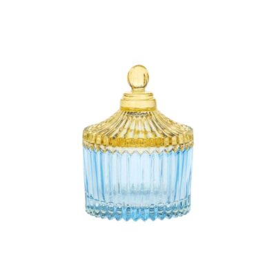 Contenitore in vetro piccolo blu-giallo