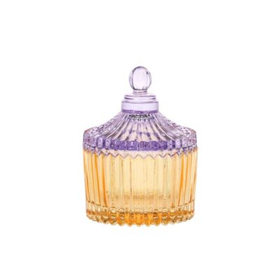 Contenitore in vetro piccolo, arancione e lilla