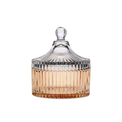 Contenitore in vetro grande marrone-grigio