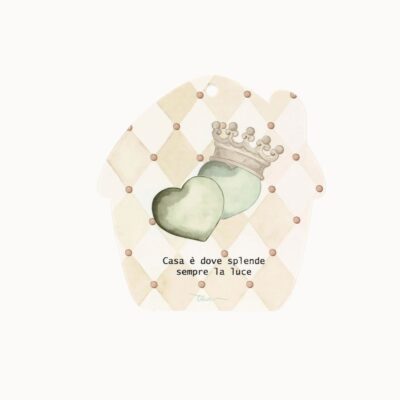 Sottopentola in porcellana a forma di casa