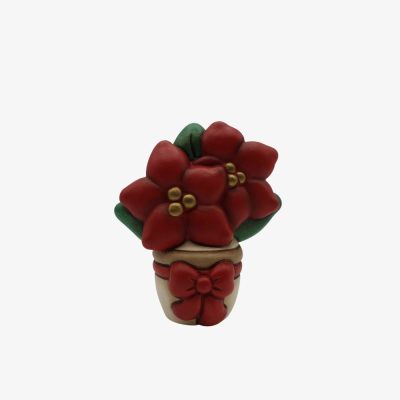 Vasetto con stella di Natale in ceramica, medio