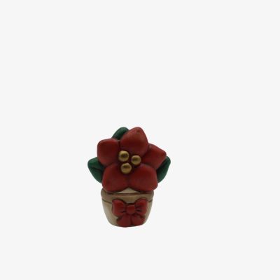 Vasetto con stella di Natale in ceramica, mini