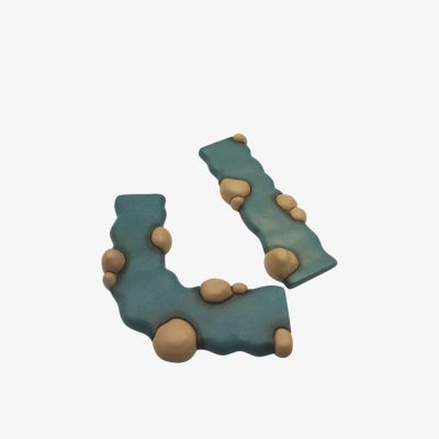 Set 1 pezzo di fiume dritto e 1 pezzo di fiume curvo in ceramica PC